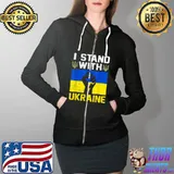 I Stand With Ukraine Ukrainian Flag Free Ukraine Vintage T-Shirt Full Zip Hooded
