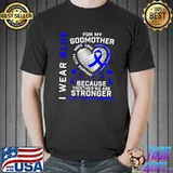 I Wear Blue For My Godmother Colon Cancer Awareness Graphic T- Unisex