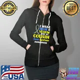 I Wear Blue & Yellow For My Cousin Down Syndrome Awareness Premium T-Shirt Full Zip Hooded