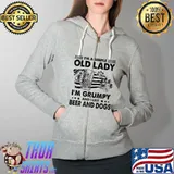 I'm A Simple Old Lady I'm Grumpy And I Like Beer And Dogs Shirt Full Zip Hooded