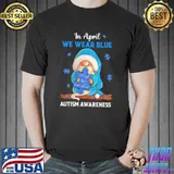 In April We Wear Blue Autism Awareness Gnome Shirt