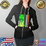 Irish shamrock American flag poison dart frog st patrick day Full Zip Hooded