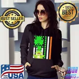 Irish shamrock American flag poison dart frog st patrick day shirt