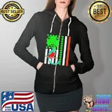 Irish shamrock American flag quetzal bird st patrick's day Full Zip Hooded