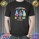 Its Ok To Be Different Gnomes Hold Puzzles Autism Awareness T-Shirt