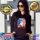 Joe Biden Merry Christmas Confused 4th Of July USA Flag T-shirt