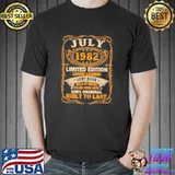 July 1982 limited edition living legend very rare built to last 39th birthday shirt