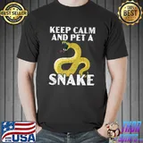 Keep Calm And Pet A Snake Serpent Reptile Collector Premium T-Shirt