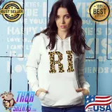 Leopard Rhode Island State Pride Custom State Letters T-shirt