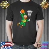 Leprechaun Basketball Dunk St Patricks Day Boys Men Sports Premium T-Shirt