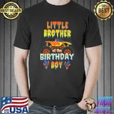 Little Brother Birthday Boy Monster Truck Matching Family Premium T-Shirt