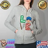 Love Baseball Cool Sports Player fan Brother Son Boys T- Full Zip Hooded