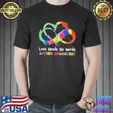 Love needs no words heart puzzle autism awareness shirt