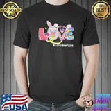LOVE Stethoscope Caregiver Life Bunny Easter Matching T-Shirt