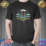 Mackinaw City Michigan Sea Captain Pirate Skull Nautical T-Shirt