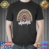Mama Leopard Rainbow Gift for New Mom Baby Shower T- Unisex