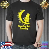 Manu bay surf company New zealand gold surfing pineapple shirt