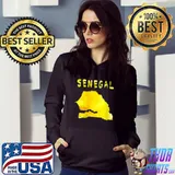 Map of Senegal, Colorful map, Watercolor illustration T- Hoodie