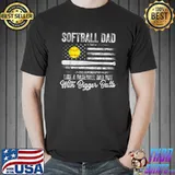 Mens Softball Dad like A Baseball but with Bigger Balls Shirt T-Shirt