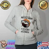 Never Underestimate An Old Man Who Loves Fishing And Was Born In December Blood Moon Shirt