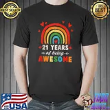 Nice 21st Birthday 21 Years Of Being Awesome 21 Yrs Old T- Unisex