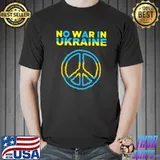 No war in Ukraine support American ukrainian flag shirt