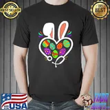 Nurse Stetoschope Easter Rabbit Ears Cute Bunny Nursing T-Shirt