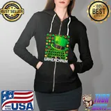 Official Gamerchaun Gaming Shamrock Love Pop It St. Patrick's Day T-Shirt Full Zip Hooded