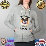 One Dog Short of Crazy Premium T-Shirt Full Zip Hooded