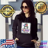 One Hoppy Mama Bunny Easter Egg Tie Dye Messy Bun T-Shirt
