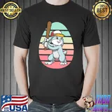 Original Baseball Player Bunny Easter Day Cute Sports Boys Kids T- Unisex
