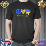 Peace love kyiv Ukraine ukrainian flag I stand with Ukraine shirt