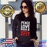Peace Love Rock And Roll Music Cool 2021 Band Musician T-shirt