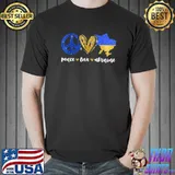 Peace Love Ukraine Ukrainian Flag I Stand With Ukraine T-Shirt Unisex