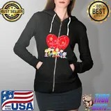 Peanuts Happy Valentine's Day Shirt Full Zip Hooded