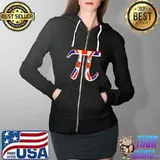 Pi Day Shirt Union Jack UK British Pi Shirt Math Nerd Pi Day T- Full Zip Hooded