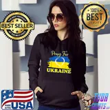 Pray for Ukraine Ukrainian Flag Heart T-Shirt Hoodie