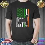 Premium Labrador USA Flag Shamrock Irish St Patricks Day Dog Lover T- Unisex