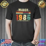 Premium Vintage 36 Years Old Retro Birthday Awesome Since March 1986 Premium T-Shirt Unisex