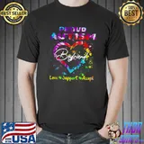 Proud Autism Boyfriend Love Support Accept Heart Tie Dye T-shirt