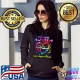 Proud Autism Husband Love Support Accept Heart Tie Dye T- Hoodie