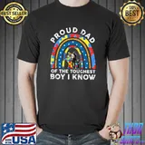 Proud Dad Of The Toughest Boy I Know Month Autism Awareness T- Unisex