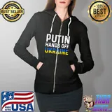Puck Futin Hands Off Ukraine Support Ukraine T-Shirt Full Zip Hooded
