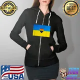 rainbow heart Ukrainian distressed Flag Support Ukraine T-Shirt Full Zip Hooded