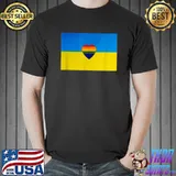 rainbow heart Ukrainian distressed Flag Support Ukraine T-Shirt Unisex