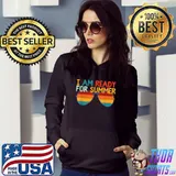 Retro Cool I Am Ready for Summer Sunglasses Sunset Graphic T-Shirt