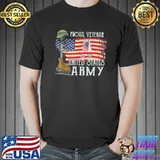 Retro Proud Veteran Of The United States Army Pride US Flag T-Shirt