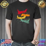Retro Stingray Scuba Diver Aquarium Ocean Animal Manta Ray T-shirt