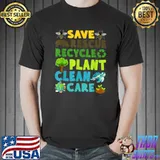 Save Bees Rescue Animals Recycle Plastic Earth Day Planet T-Shirt Unisex