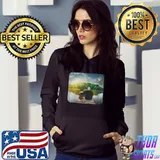 Sitting on the lake dock pitbull Hoodie